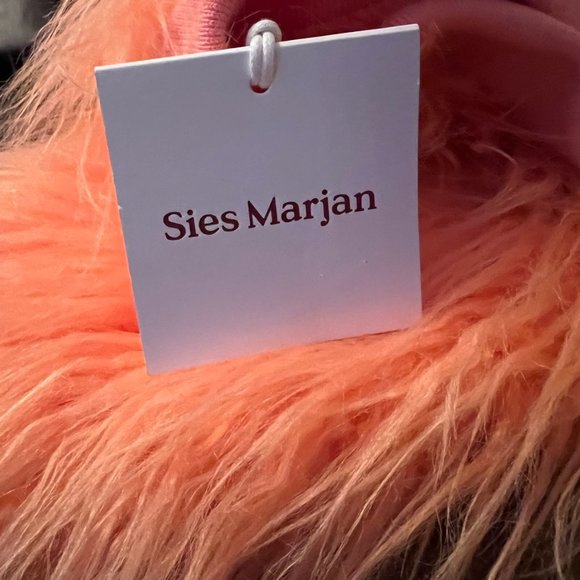 Sies Marjan Orange Faux Fur Bomber Jacket - Picture 10 of 11